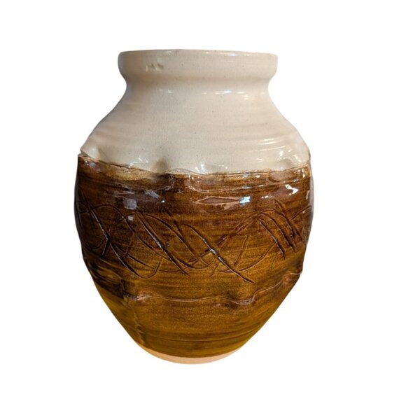 Whiskey Creek Pottery Vase Signed S. Kammerer 1974 Earthy Tone Intricate 3D - Picture 6 of 13